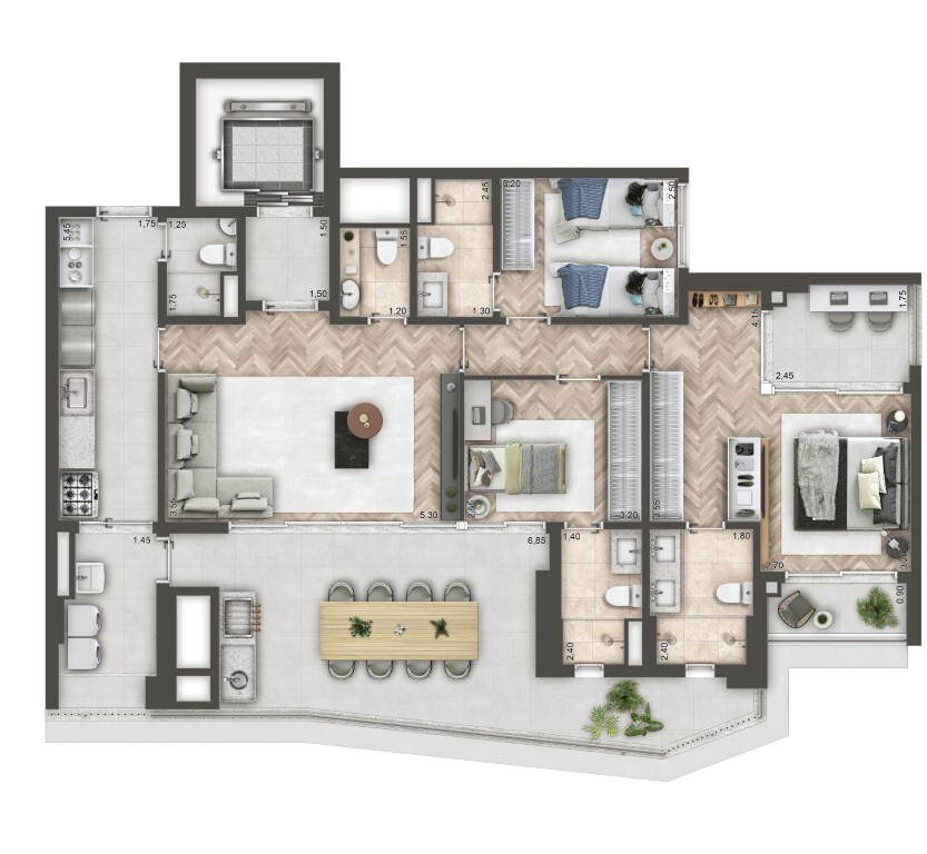 Mandarim The Legend: 3 dorm 140m²