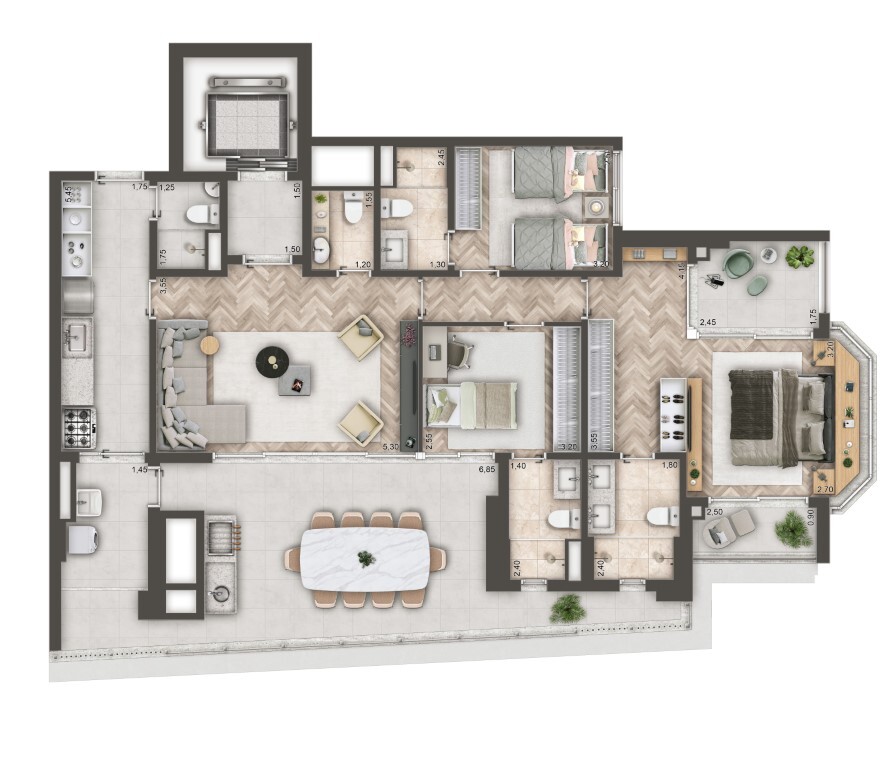 Mandarim The Legend: 3 dorm 144m²
