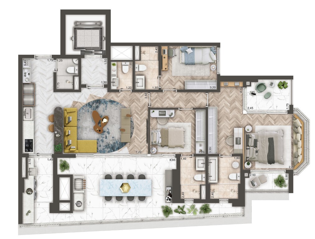 Mandarim The Legend: 3 dorm 144m² opção