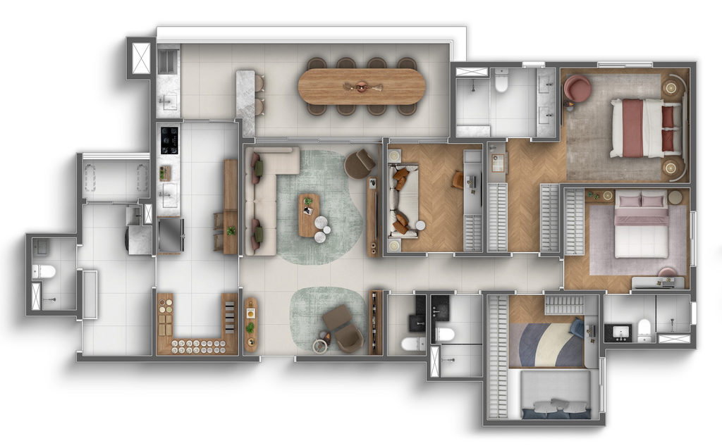 Marco Zero One: 4 dorm 152m²