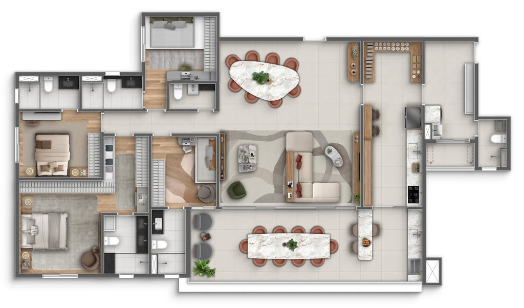 Marco Zero One: 4 dorm 202m²