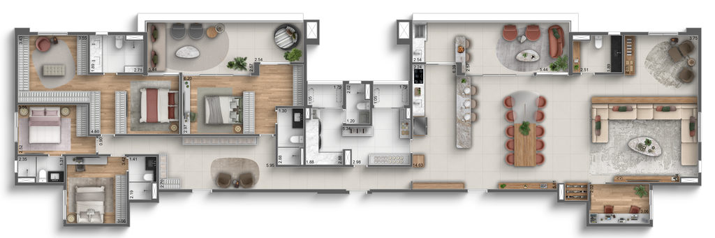Marco Zero One: 4 dorm 304m² opção