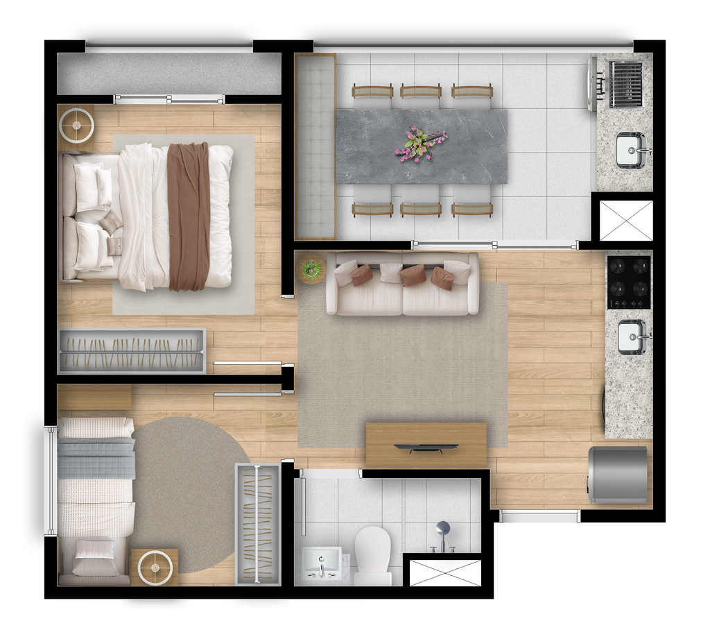 Maskan Ipiranga: 2 dorm 36m²