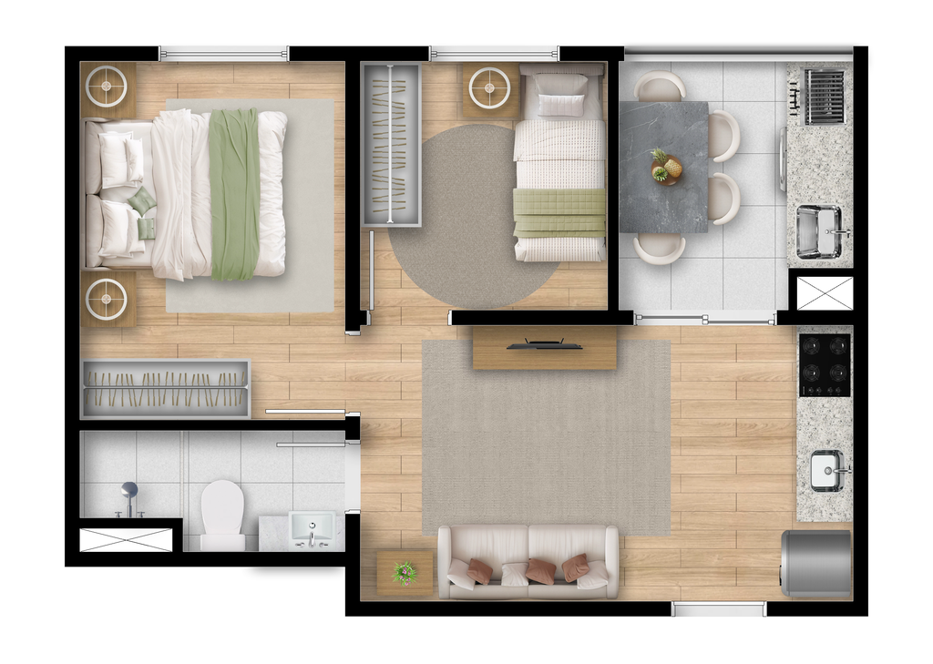Maskan Ipiranga: 2 dorm 38m²