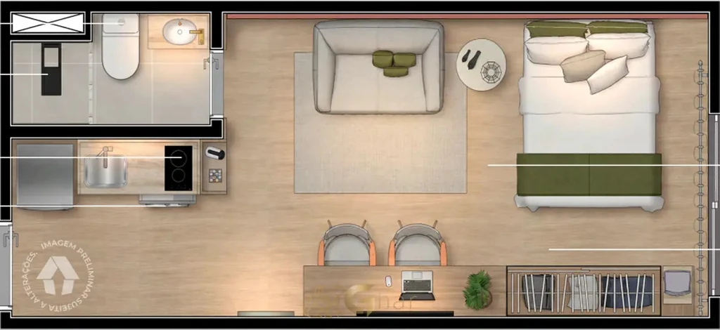 Metrocasa Clube Ipiranga: 1 dorm 25m² studio