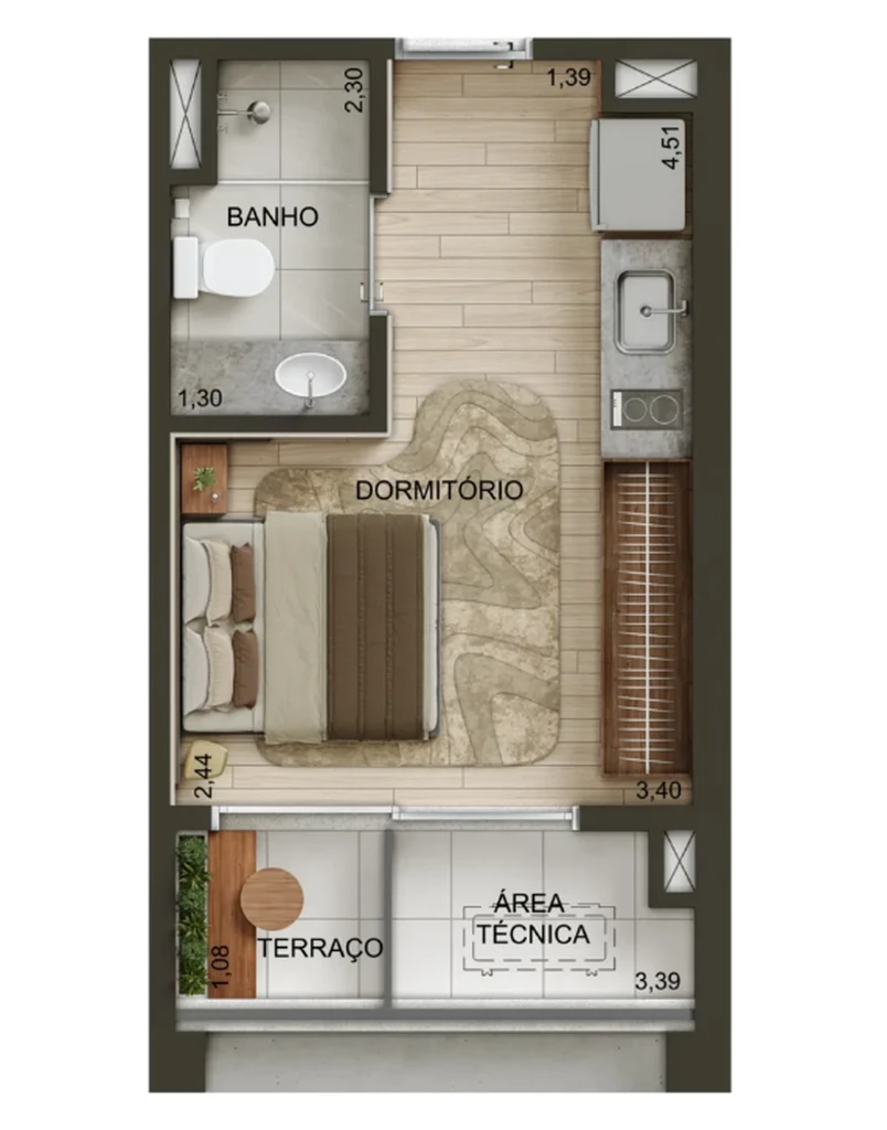 Metropolitan by Lindenberg: 1 dorm 22m² studio