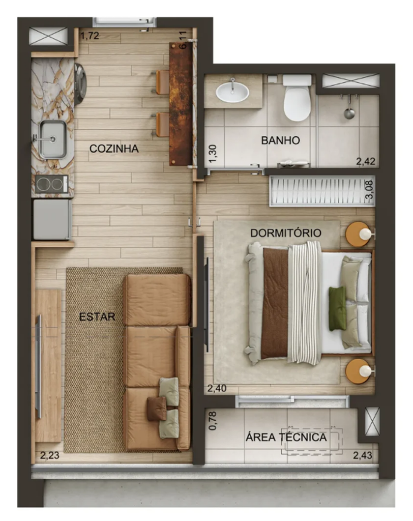 Metropolitan by Lindenberg: 1 dorm 31m²