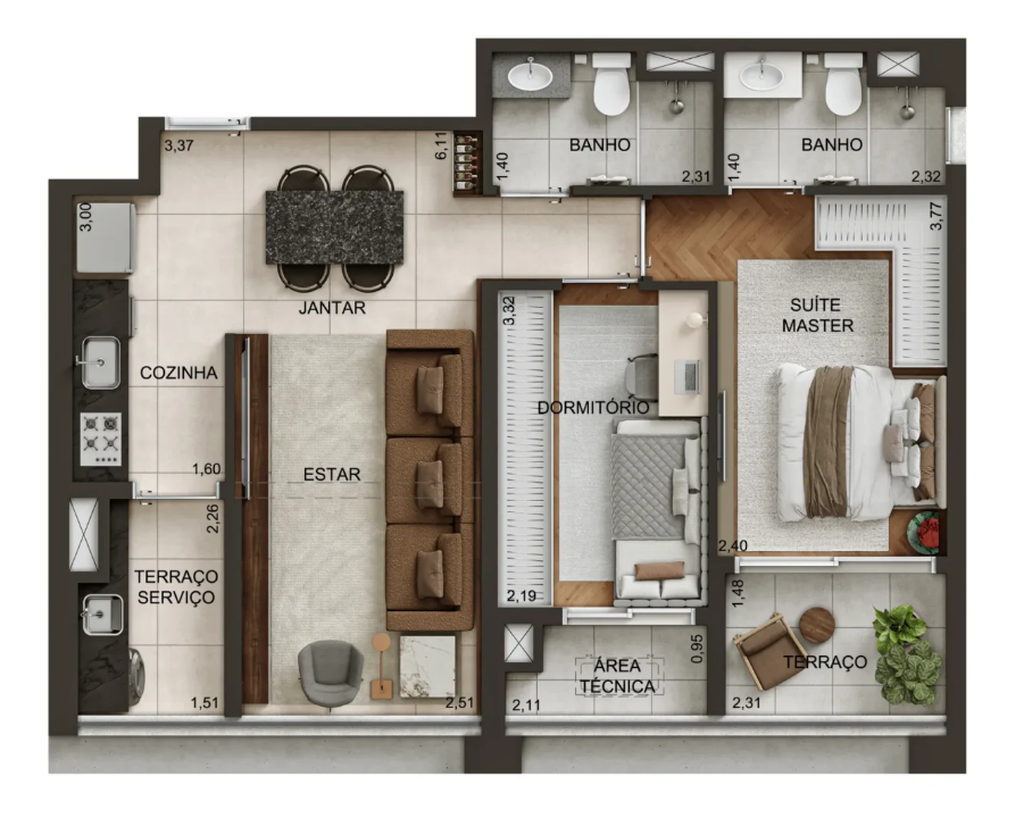 Metropolitan by Lindenberg: 2 dorm 64m²