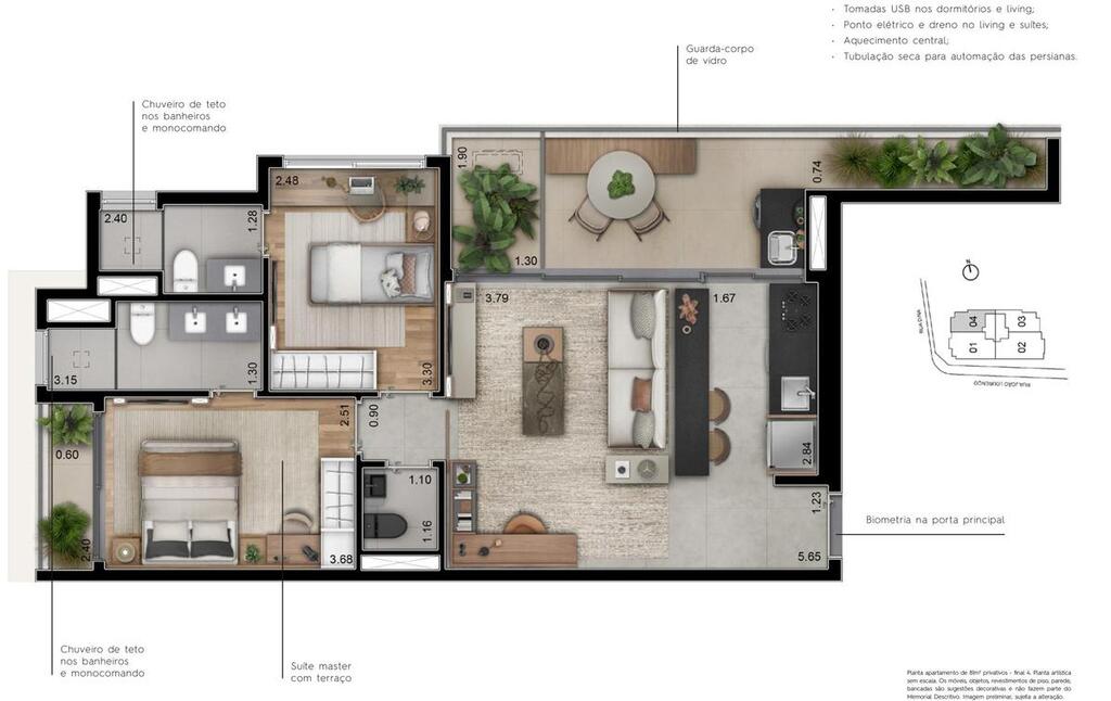 Metropolitan Vila Nova: 2 dorm 81m²