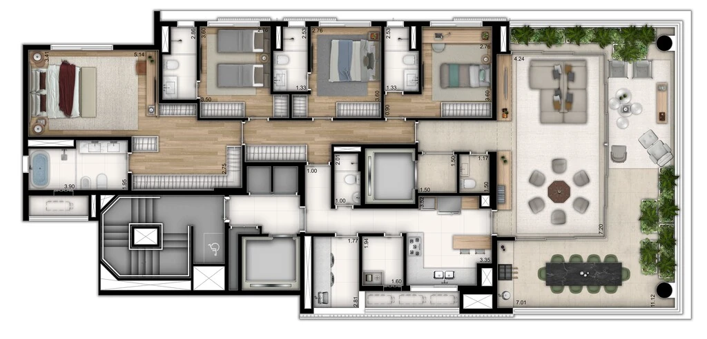 Mirage Ibirapuera: 4 dorm 238 7m²