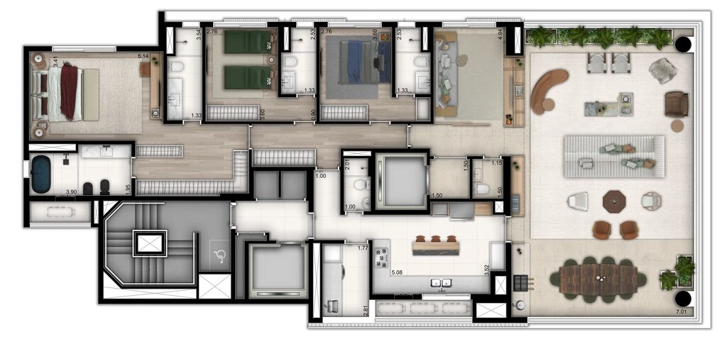 Mirage Ibirapuera: 3 dorm 238 7m² opção