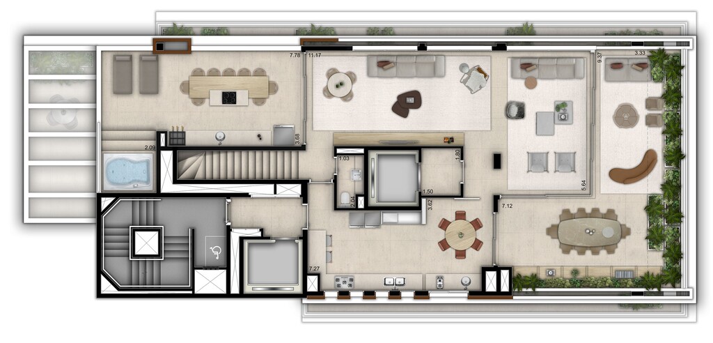 Mirage Ibirapuera: 4 dorm 427 10m² cobertura duplex superior