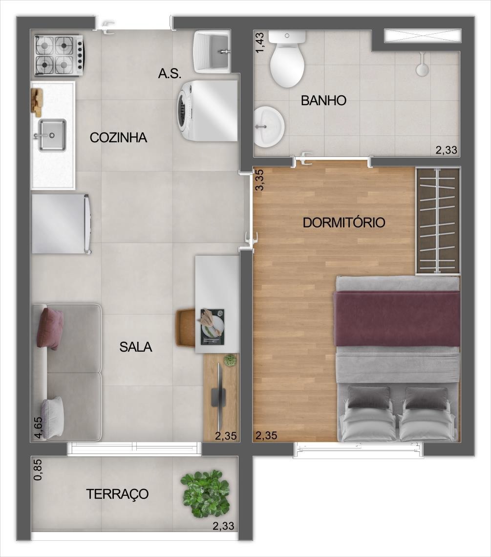 Mistá by Plano&Plano Ubiatans: 1 dorm 29m²