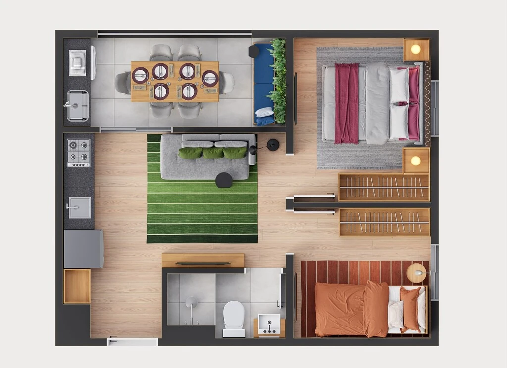 Mix Ipiranga: 2 dorm 37m²