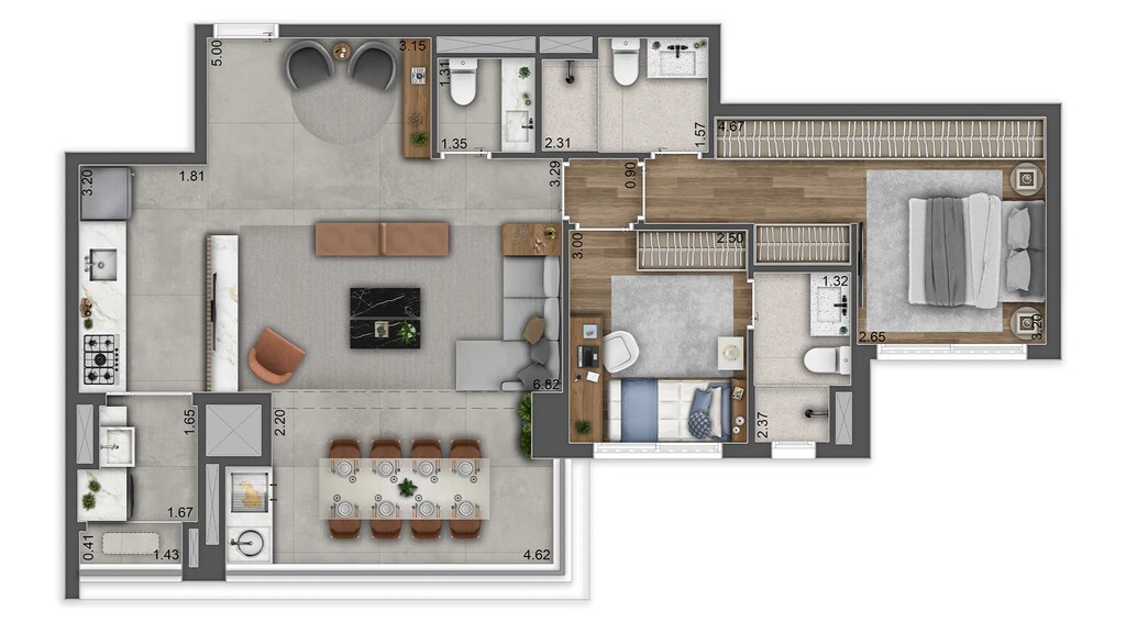 ML Brooklyn: 2 dorm 84m² opção