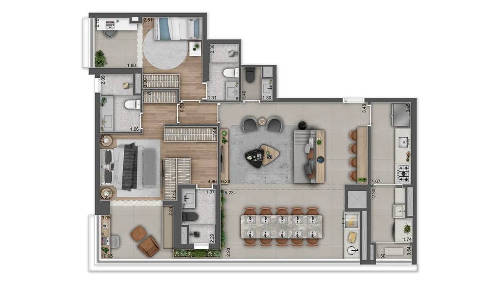 ML Brooklyn: 2 dorm 118m² opção
