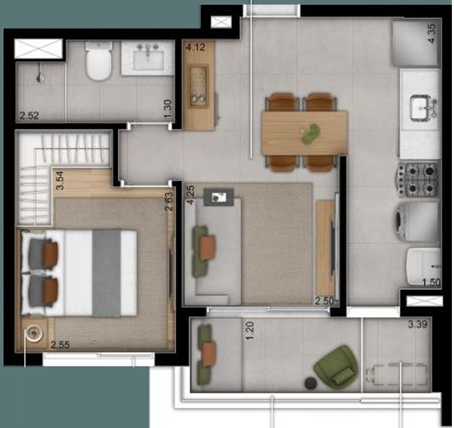 Moa 292: 1 dorm 42m²