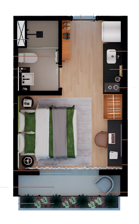 Moema Jazz: 1 dorm 22m² studio