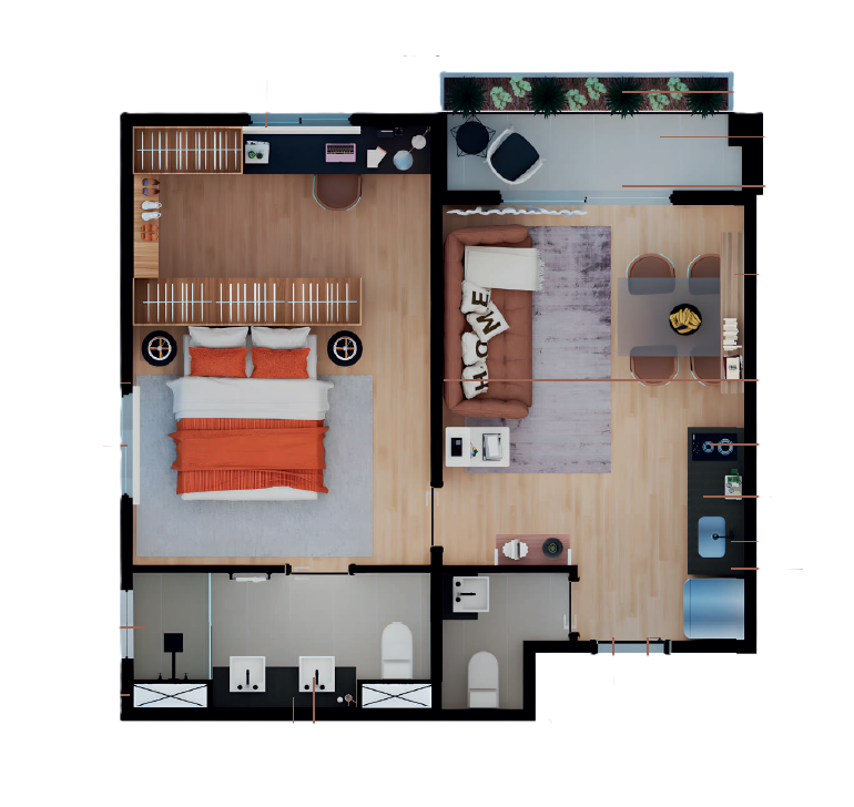 Moema Jazz: 1 dorm 48m² opção