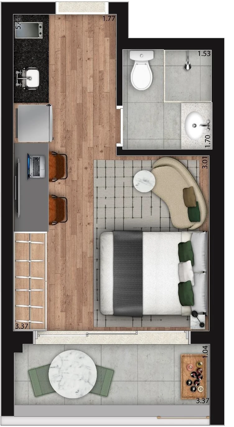 Moema Signature: 1 dorm 25m² loft