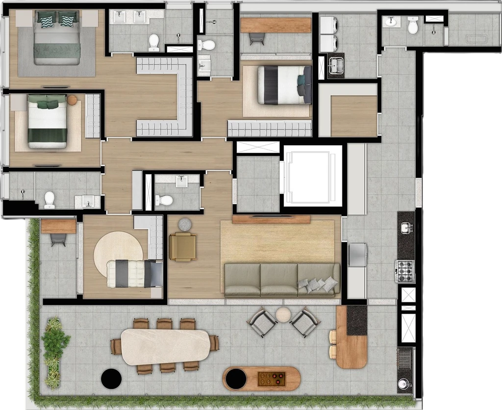 Moma Moema: 4 dorm 194m²