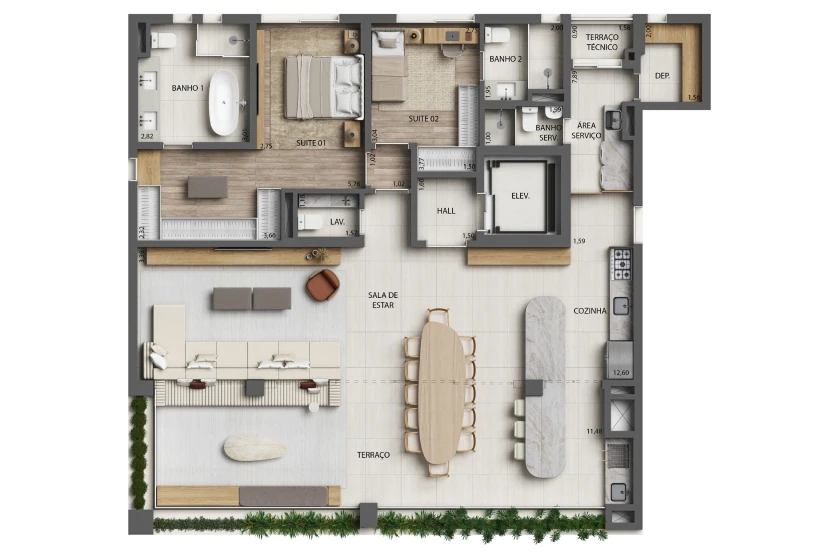 Monã The Grand Lodge: 2 dorm 172m² opção