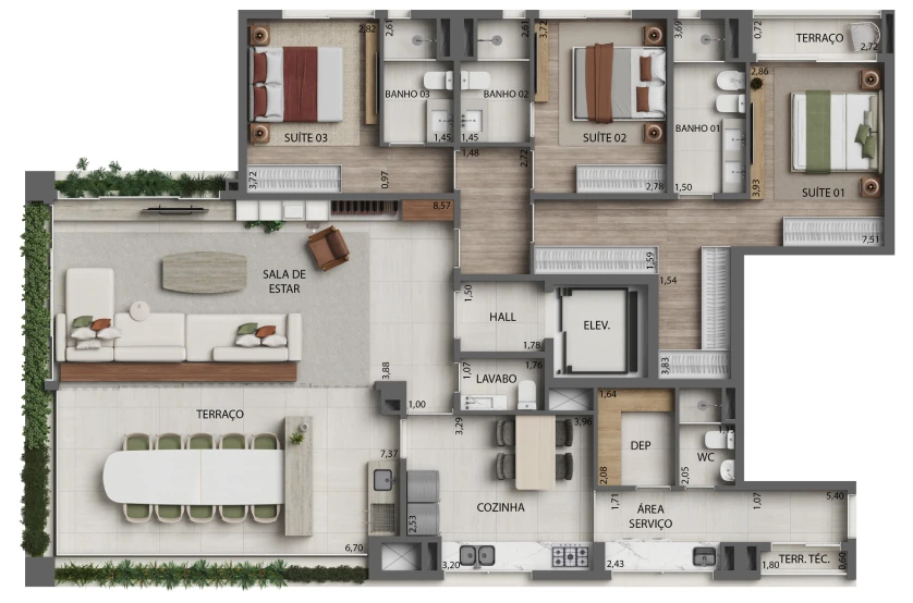 Monã The Grand Lodge: 3 dorm 191m² opção
