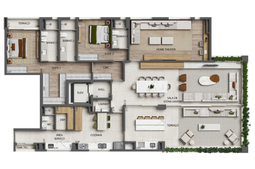 Monã The Grand Lodge: 2 dorm 241m² opção