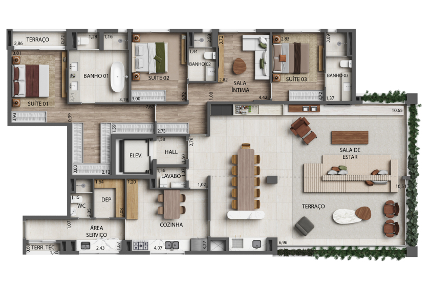 Monã The Grand Lodge: 3 dorm 241m² opção 2