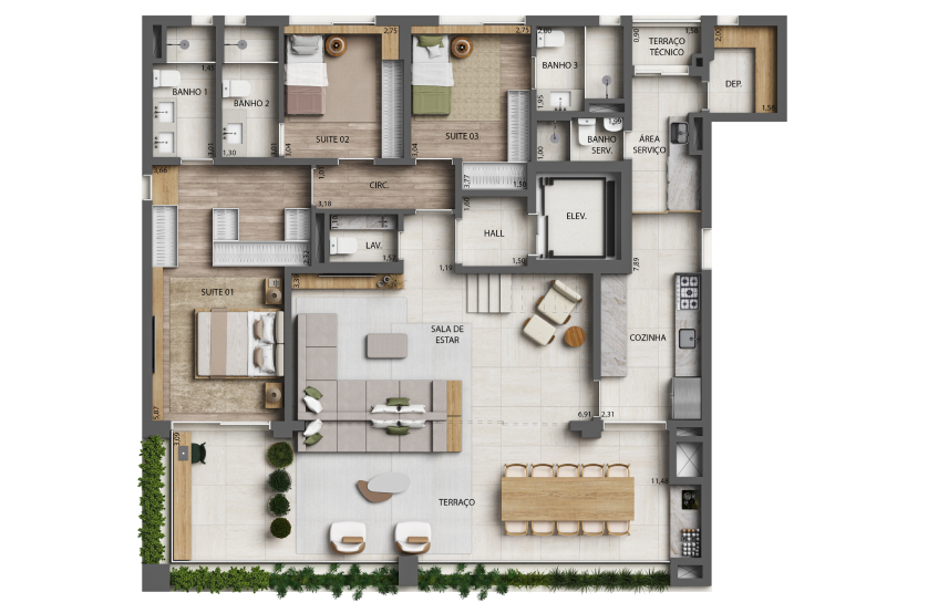 Monã The Grand Lodge: 3 dorm 344m² cobertura duplex inferior