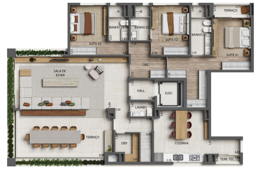 Monã The Grand Lodge: 3 dorm 380m² cobertura duplex inferior