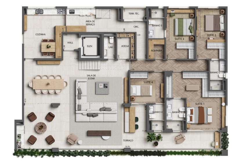 Monã The Grand Lodge: 4 dorm 562m² cobertura duplex inferior