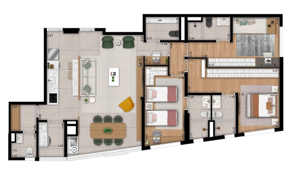 Monogram Moema: 3 dorm 118m²