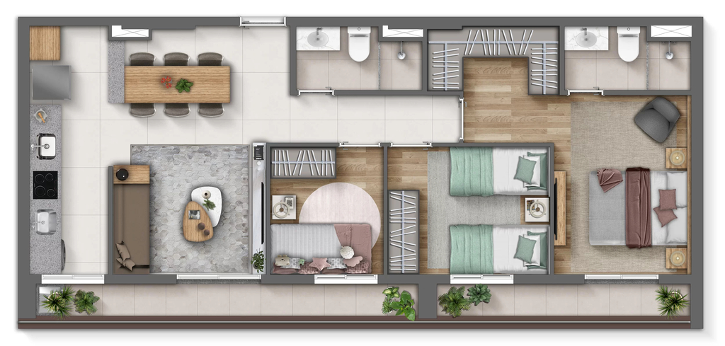 Monumental Residencial Conx: 3 dorm 75m²