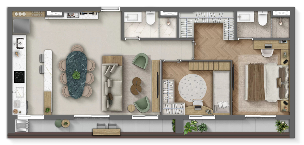 Monumental Residencial Conx: 2 dorm 75m² opção