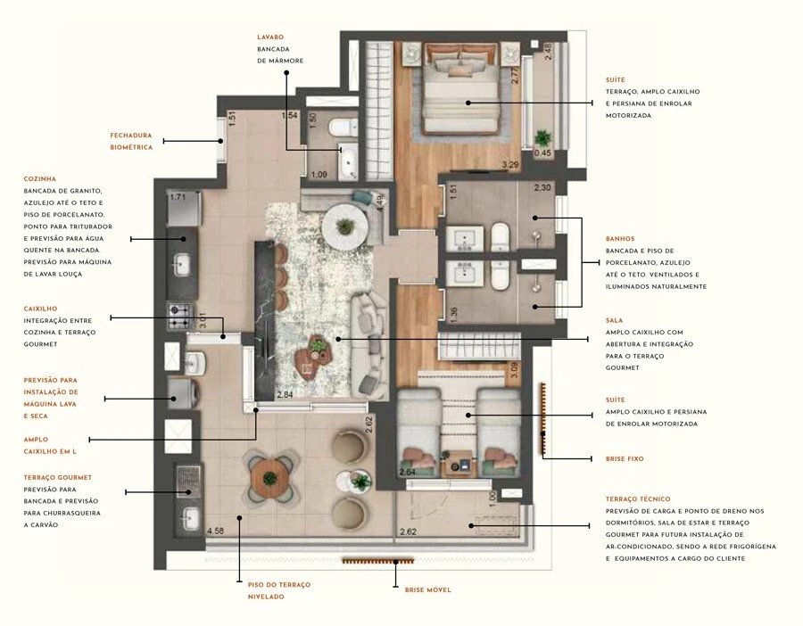 Most Moema Home: 2 dorm 82m²