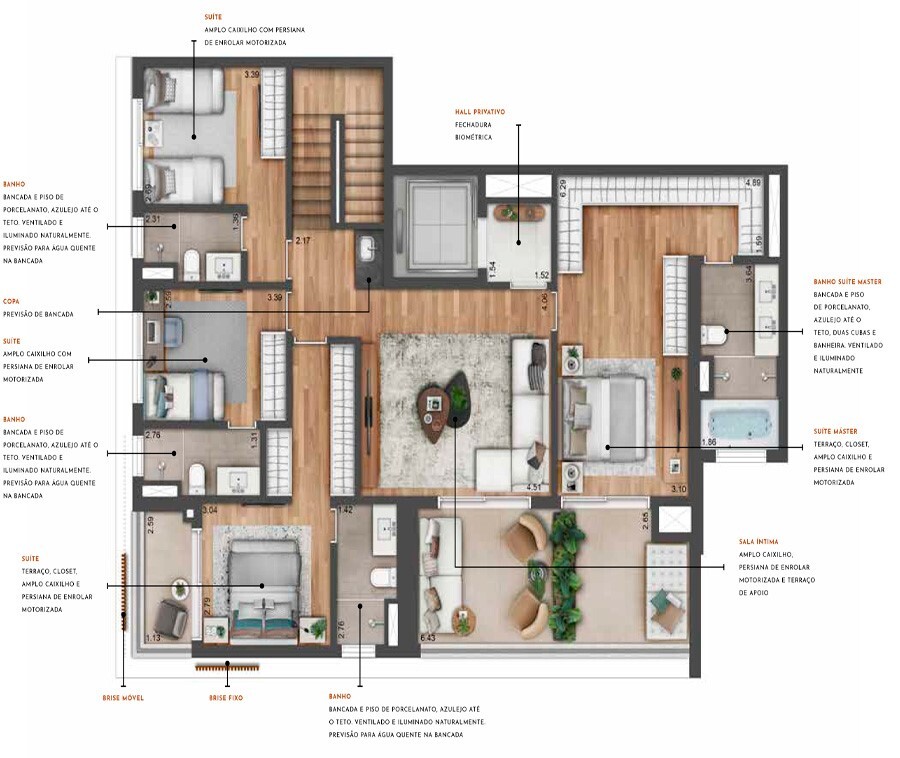 Most Moema Home: 4 dorm 300m² cobertura duplex inferior