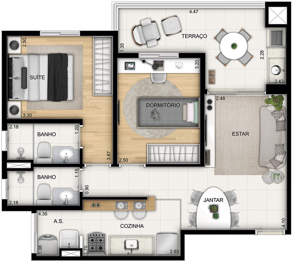 Motiró Santa Filomena: 2 dorm 60m²