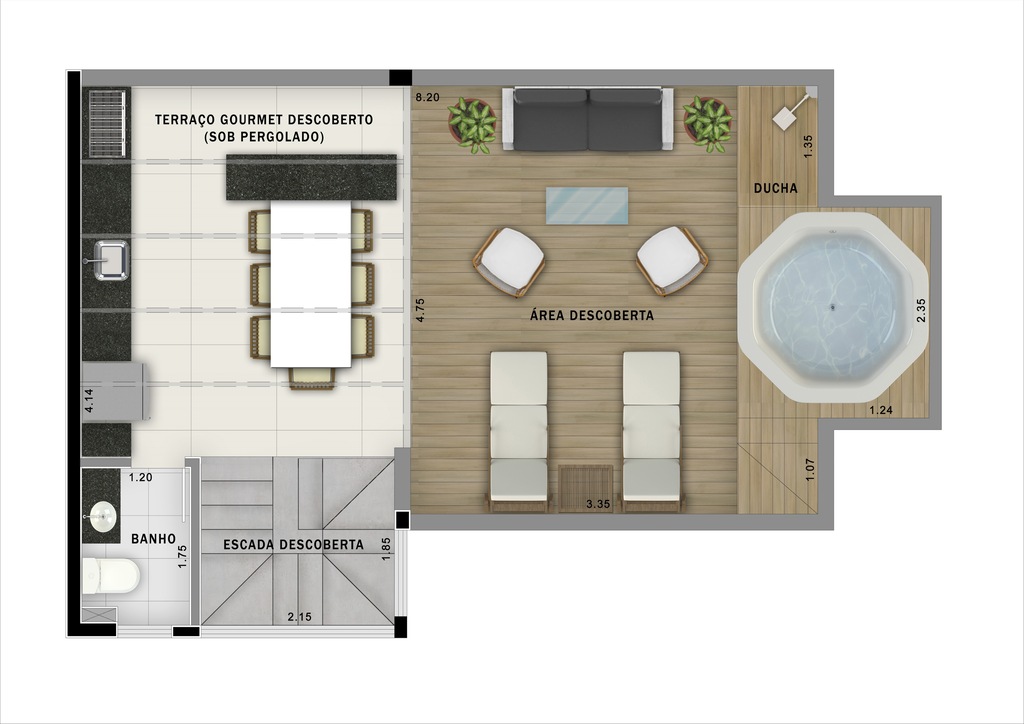Move Jardim: 2 dorm 93m² cobertura duplex superior