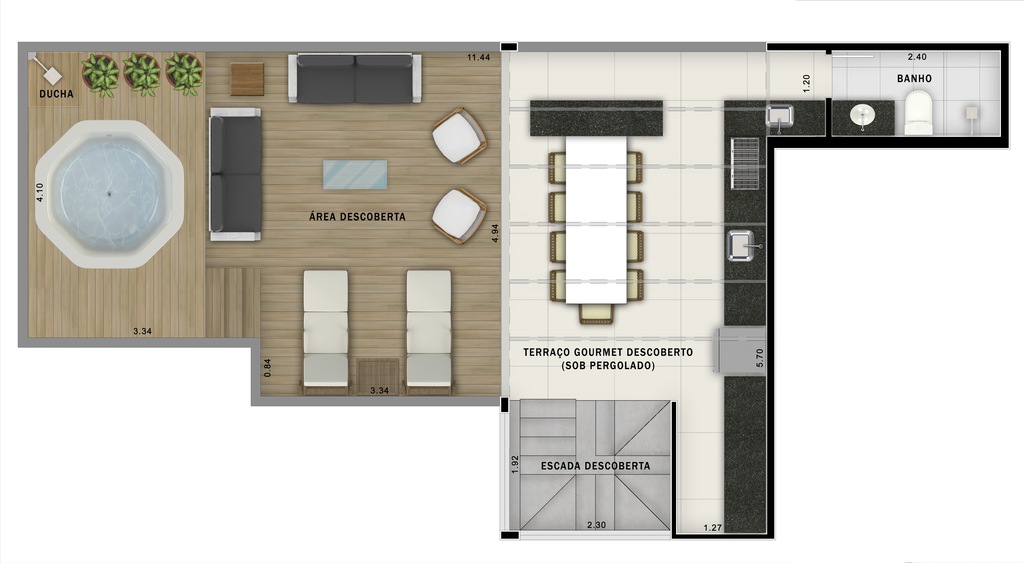 Move Jardim: 2 dorm 101m² cobertura duplex superior