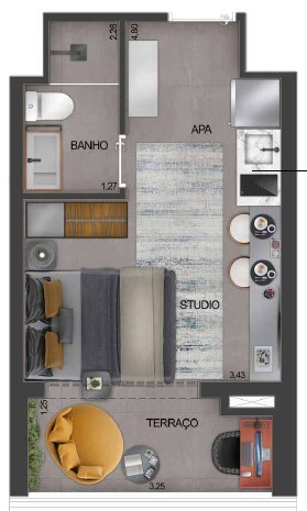 Movi Campo Belo: 1 dorm 22m² studio