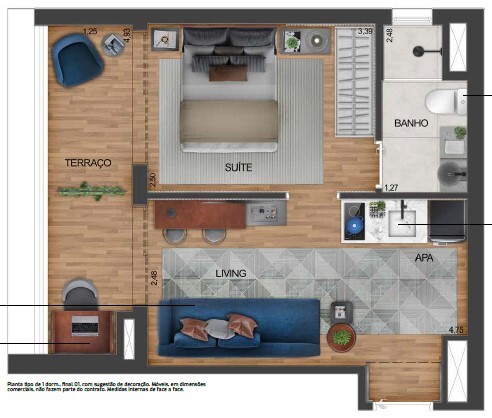 Movi Campo Belo: 1 dorm 35m²