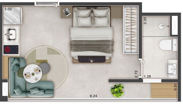 Multi Praça da Árvore: 1 dorm 24m² studio