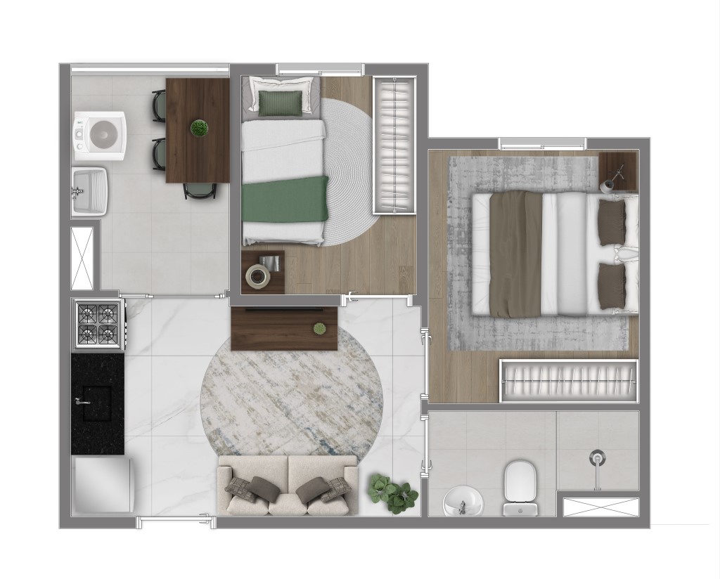 Mundo Apto Alto da Mooca: 2 dorm 34m²