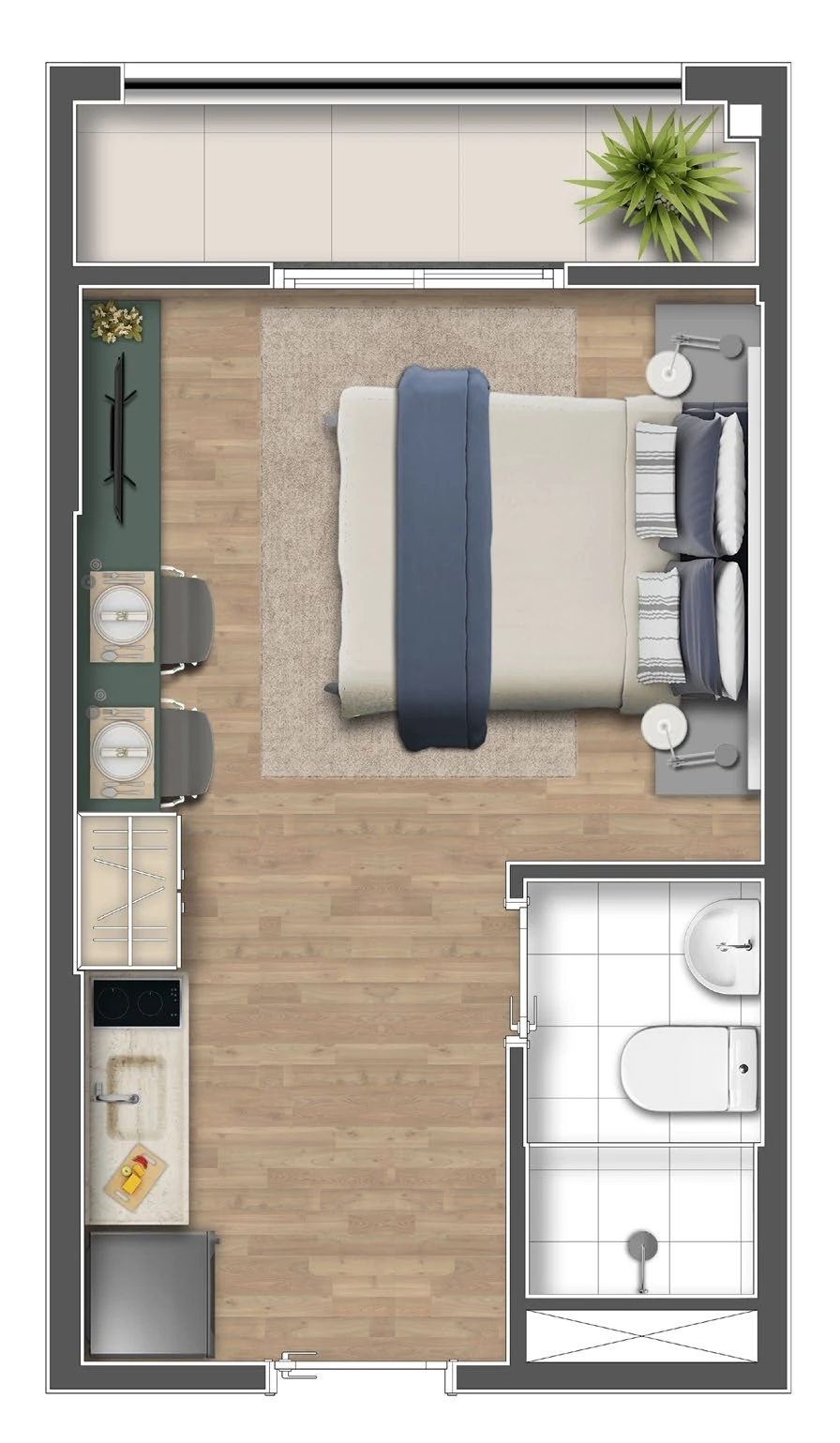 Mundo Apto Brooklin: 1 dorm 21m²
