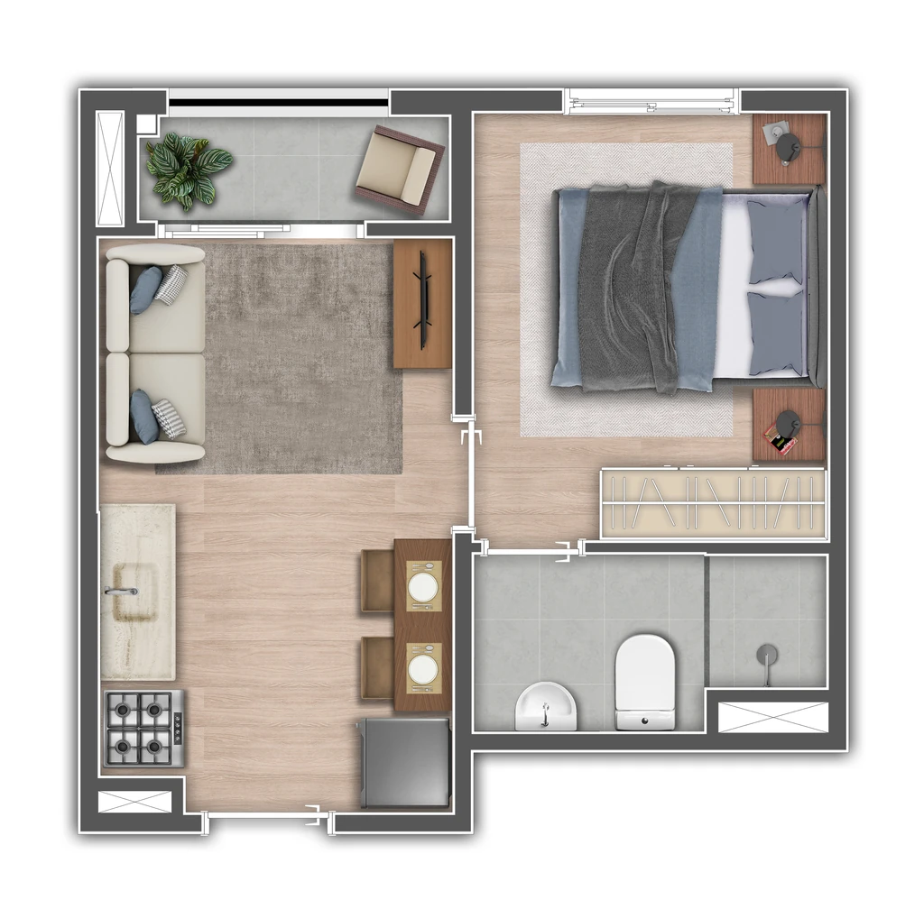 Mundo Apto Elevato Bosque da Saúde: 1 dorm