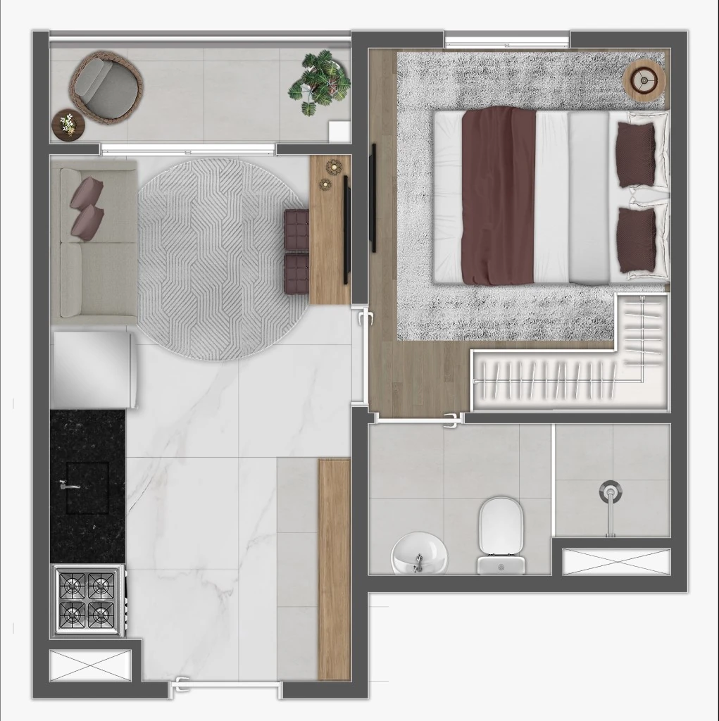 Mundo Apto Estação Borba Gato: 1 dorm 25m²