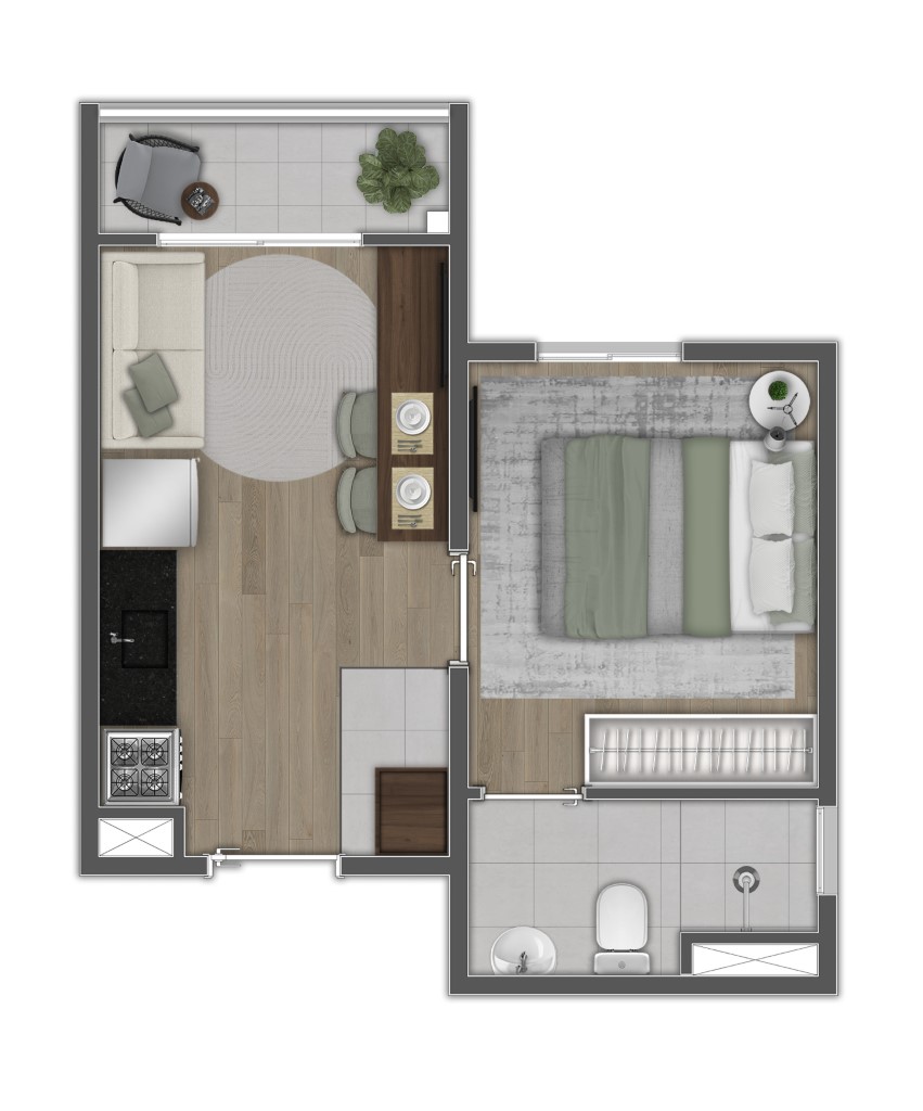 Mundo Apto Estação Borba Gato: 1 dorm 25m²