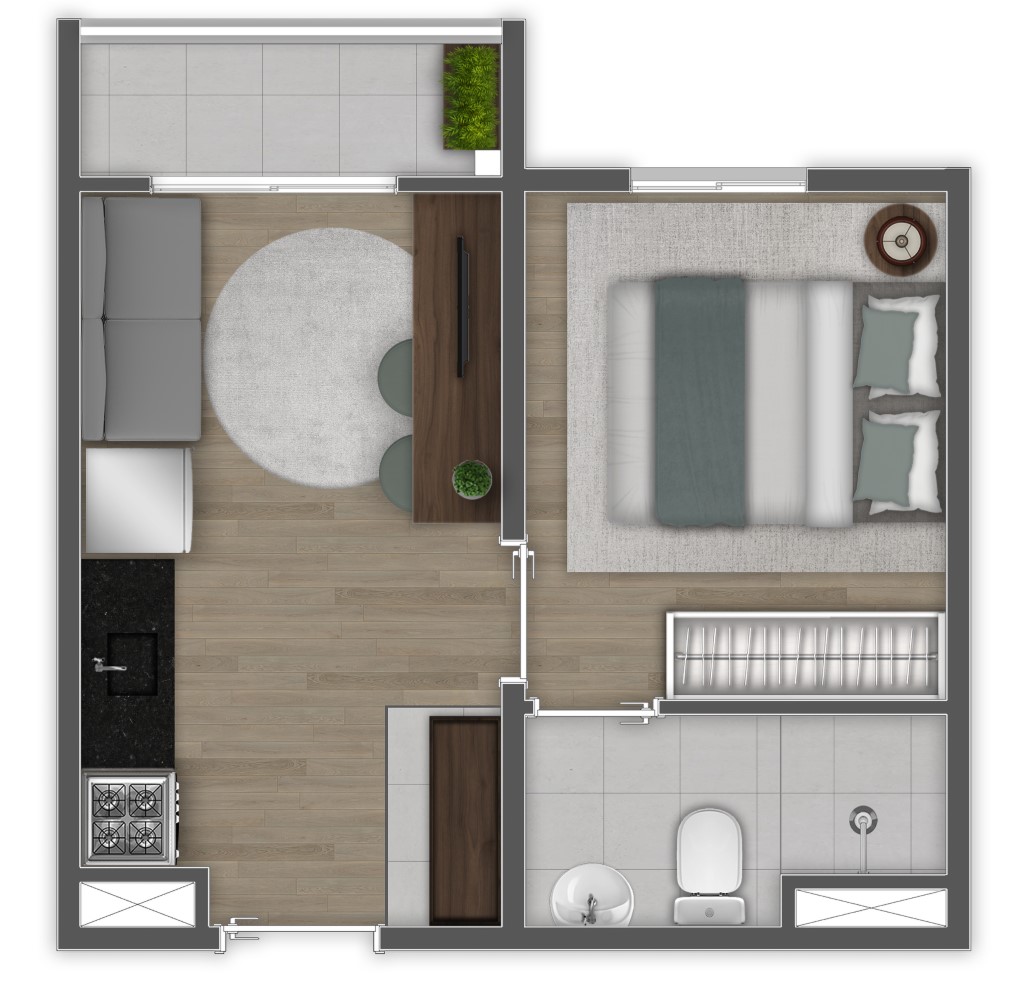 Mundo Apto Estação Borba Gato: 1 dorm 25m²