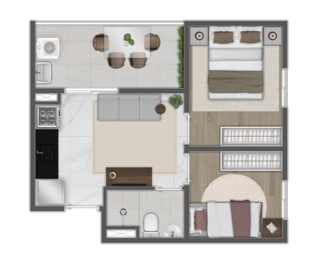 Mundo Apto Estação Borba Gato: 2 dorm 36m² garden